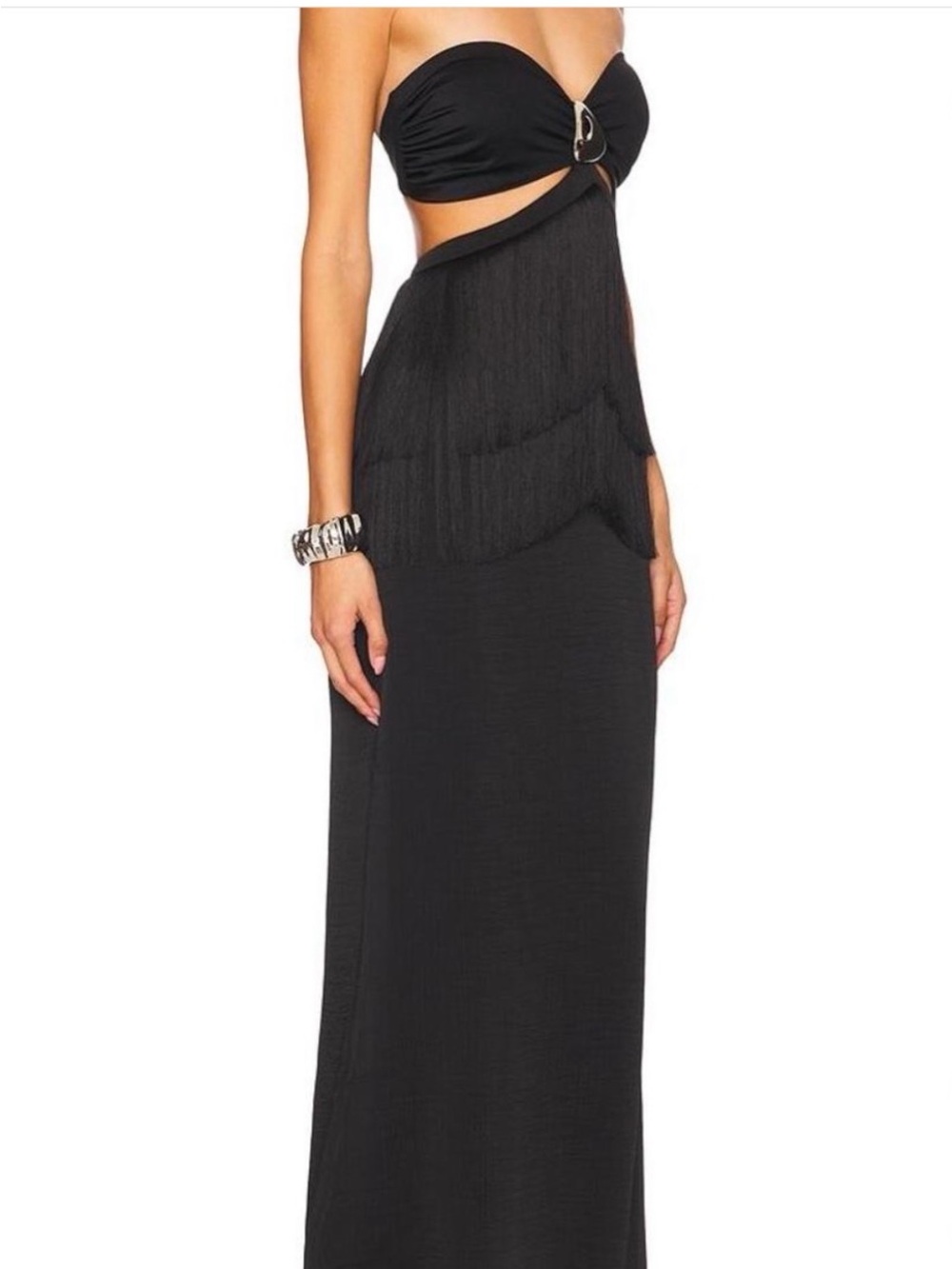 Baobab Collection Black Strapless Cutout Dress with Silver Accent - Picture 2 of 6